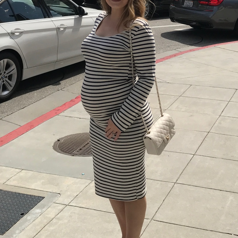 Monrow mommy maternity striped dress